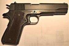 1943 Ithaca 1911A1 - Right side-white.JPG