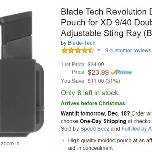 Blade Tech Revolution Dual Magazine Pouch for XD 9/40 Double Stack Mag