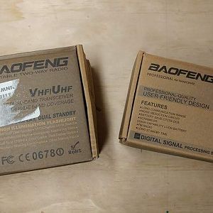 Two Baofeng UV-B5 Walkie-Talkies, new in box