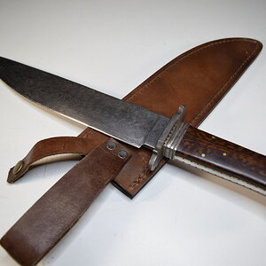 Damascus Steel Bowie Hunting Knife_06