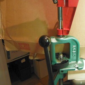 Two presses to seat and squish a 50 cal ball into bullet shape with ram and home made die 8-6-...jpg